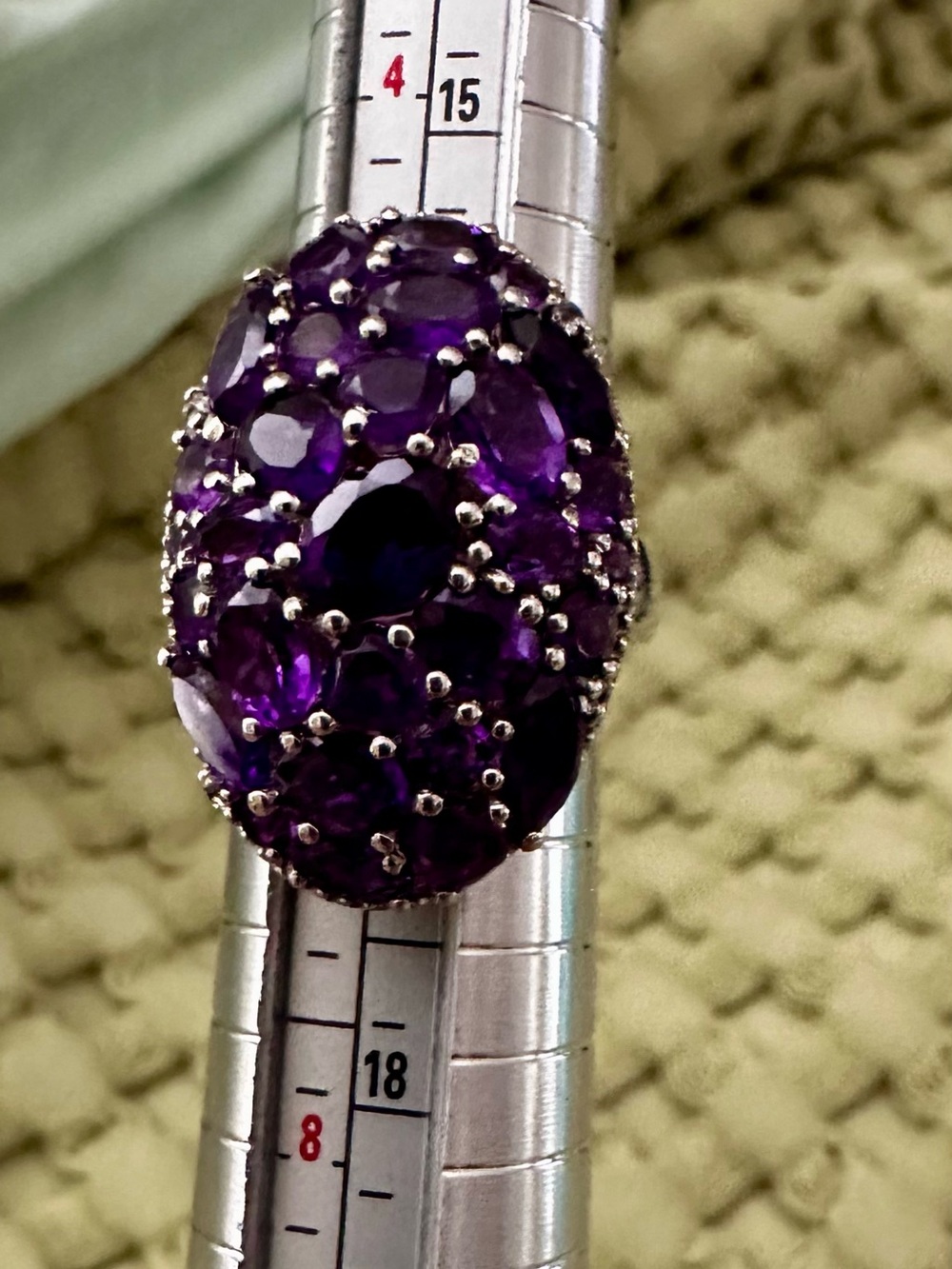 Elegant Purple Gem Dome Ring sterling silver and amethyst - Women Jewelry